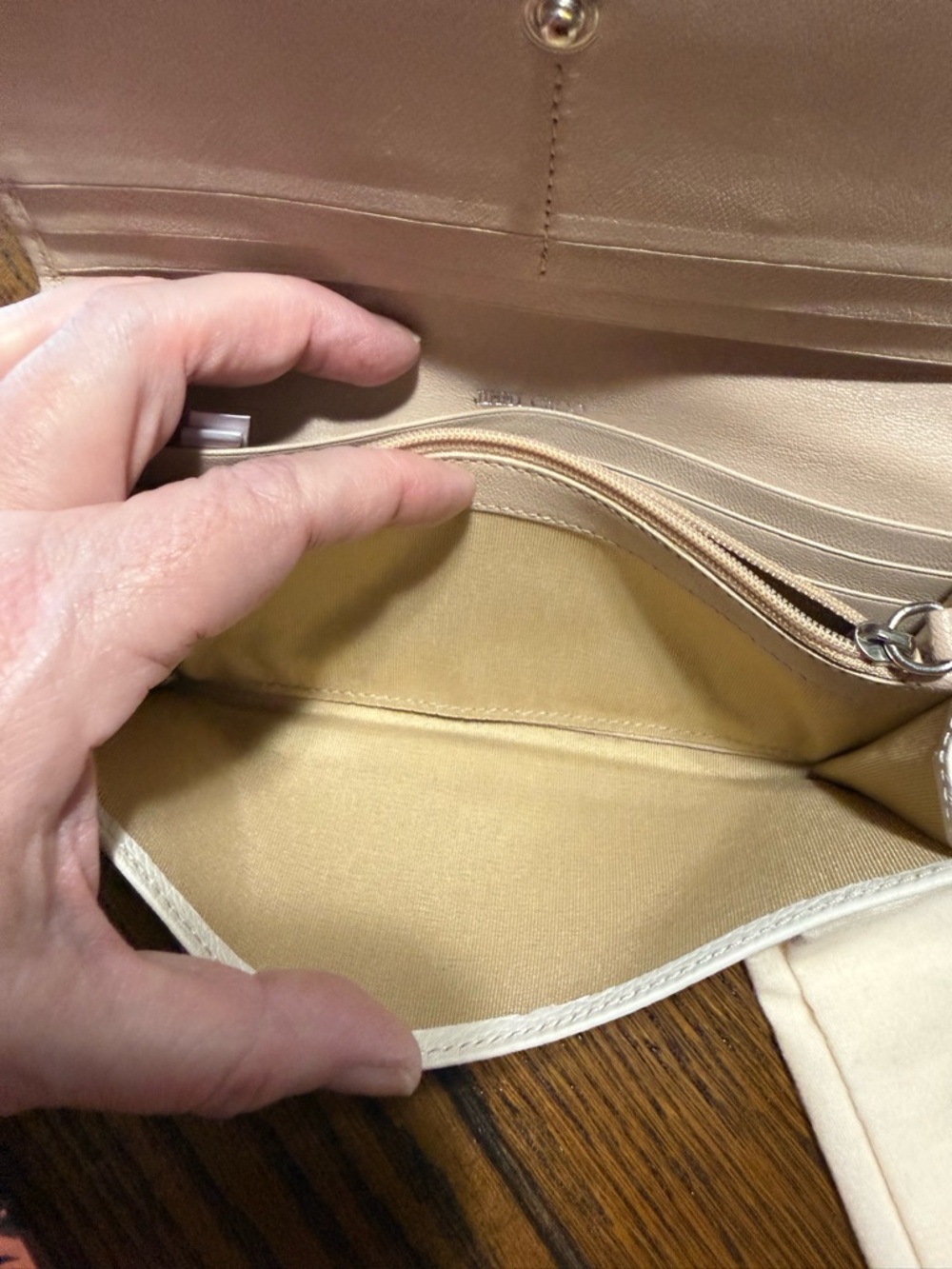 Jimmy Choo Bicolor Leather Continental Wallet & Passport Holder - Beige & Cream - Picture 8 of 16